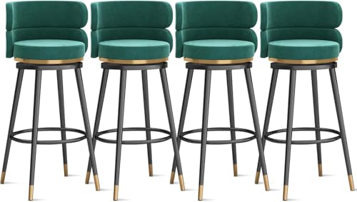 DZYHFCO Barhocker-Set mit Drehgelenk und hoher Rückenlehne und stabilen Beinen, 4 Stück, 75 cm Thekenhöhe, für Zuhause, Café, Grün DZYHFCO Barhocker-Set mit Drehgelenk und hoher Rückenlehne und stabilen Beinen, 4 Stück, 75 cm Thekenhöhe, für Zuhause, Café, Grün von DZYHFCO