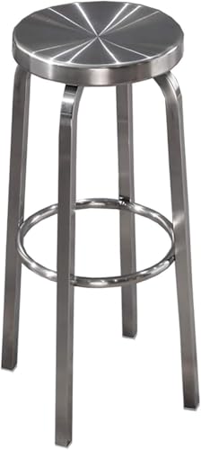 DZYHFCO Barhocker aus Edelstahl in handelsüblicher Qualität, rückenfrei, Höhe 65 cm/75 cm, langlebig, für drinnen und draußen (65 cm) von DZYHFCO