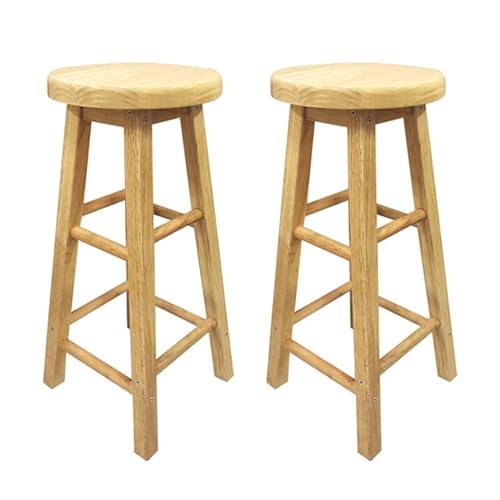 DZYHFCO Barhocker aus Holz, Set mit 2 Massivholz-Sitz, Thekenstühle für Kücheninseln, Frühstück, rückenfrei, armloses Holz, Sitzhöhe 70 cm DZYHFCO Barhocker aus Holz, Set mit 2 Massivholz-Sitz, Thekenstühle für Kücheninseln, Frühstück, rückenfrei, armloses Holz, Sitzhöhe 70 cm von DZYHFCO
