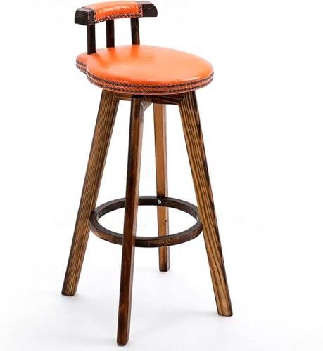 DZYHFCO Barhocker aus Holz, Thekenhöhe, PU-Leder, gepolstert, Küche, Frühstück, Esszimmerstuhl für Esszimmer (C,Sitzhöhe 73 cm) von DZYHFCO