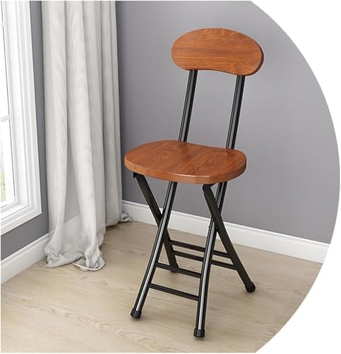 DZYHFCO Barhocker für Zuhause, Klappstuhl, Barhocker mit Rückenlehne, faltbares Design (braun-schwarz) von DZYHFCO