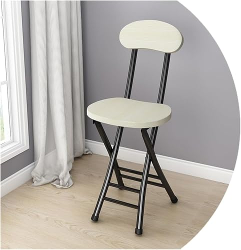 DZYHFCO Barhocker für Zuhause, Klappstuhl, Barhocker mit Rückenlehne, faltbares Design (weiße Eiche, Schwarz) von DZYHFCO