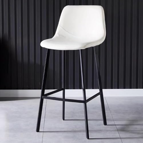 DZYHFCO Barhocker mit Rückenlehne, modernes Leder, mit Rückenlehne, ohne Armlehnen, hohe Esszimmerstühle für Kücheninsel, modern (weiß) von DZYHFCO