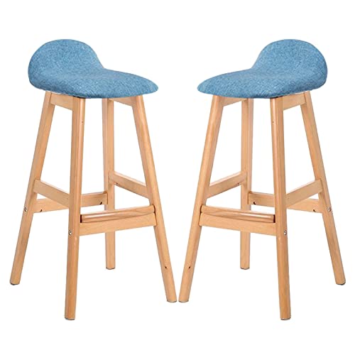 DZYHFCO Barhocker mit niedriger Rückenlehne, Holzstühle mit fester Höhe, Thekenhöhe, Frühstück für Kücheninsel, D, Sitzhöhe 70 cm, 2 Stück von DZYHFCO