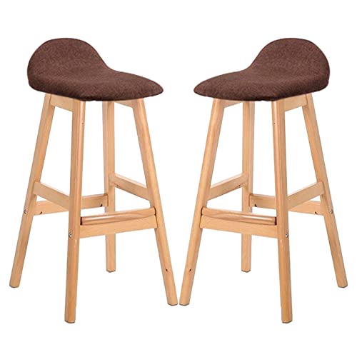 DZYHFCO Barhocker mit niedriger Rückenlehne, Holzstühle mit fester Höhe, Thekenhöhe, Frühstück für Kücheninsel, G, Sitzhöhe 70 cm, 2 Stück von DZYHFCO