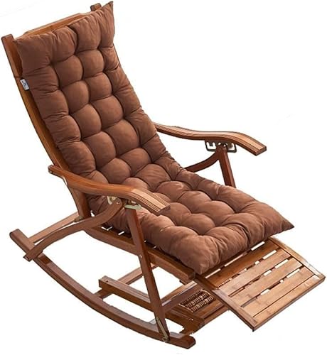 DZYHFCO DUANZEYUQA Bambus-Sonnenliegen mit Kissen, maximale Belastung 150 kg, Liegestuhl, Schaukelstuhl, zusammenklappbar, verstellbar, für den Außenbereich (B) von DZYHFCO
