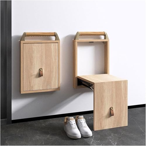 DZYHFCO DUANZEYUQA Faltbare Schuhbank zur Wandmontage, Badezimmer, Duschstuhl, versteckte Wand, Klappstuhl, Massivholz, Klapphocker (Holz) von DZYHFCO