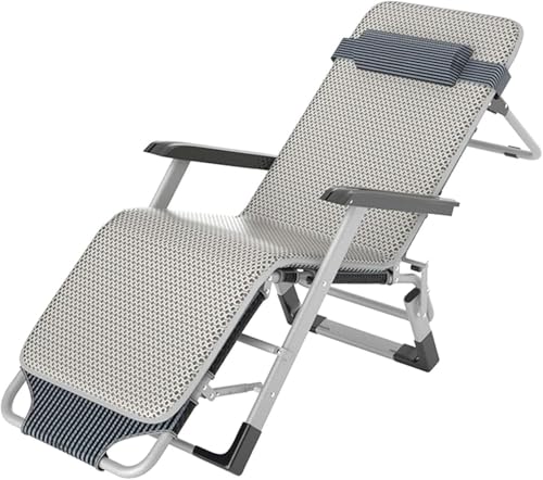 DZYHFCO DUANZEYUQA Gepolsterter Schwerkraft-Lounge-Stuhl, Terrasse, faltbar, verstellbar, für Fortschritte im Freien (185 x 67 x 25 cm) von DZYHFCO