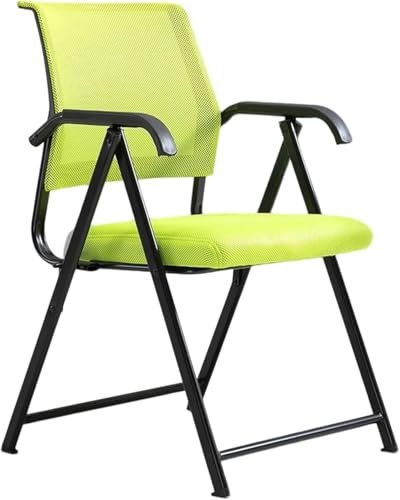 DZYHFCO DUANZEYUQA Klappbarer Bürostuhl mit ergonomischer Netz-Rückenlehne und gepolstertem Sitz, faltbarer Schreibtischstuhl mit Armlehnen (grün) von DZYHFCO
