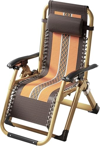 DZYHFCO DUANZEYUQA Klappbarer Liegestuhl, verstellbare Schwerkraft-Lounge, gepolsterte Sonnenliege für den Außenbereich mit abnehmbarem Kissen von DZYHFCO