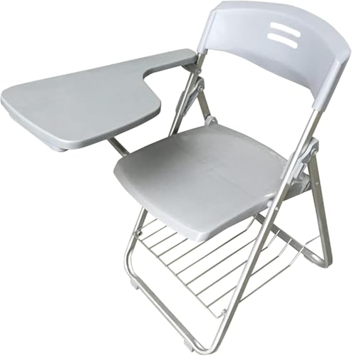DZYHFCO DUANZEYUQA Klappbarer Trainingsstuhl mit integriertem Schreibtafel, ideal für Konferenzräume und Training, Grau von DZYHFCO