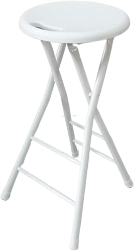 DZYHFCO DUANZEYUQA Kompakter klappbarer Barhocker mit Stahlrahmenbeinen für Erwachsene, weiß, 71,1 cm, faltbarer Hochstuhl zum Frühstück (Weiß, 70 cm) von DZYHFCO