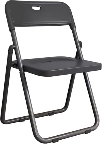 DZYHFCO DUANZEYUQA Kunststoff-Klappstuhl, für drinnen und draußen, tragbar, stapelbar, kommerzieller Sitz mit Stahlrahmen, 90 kg, Schwarz von DZYHFCO
