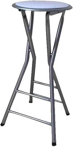 DZYHFCO DUANZEYUQA Moderner faltbarer Hochstuhl, Barhocker mit Kunstledersitz, kompaktes Design, verstellbare Höhe, 70 cm, Schwarz (B) von DZYHFCO