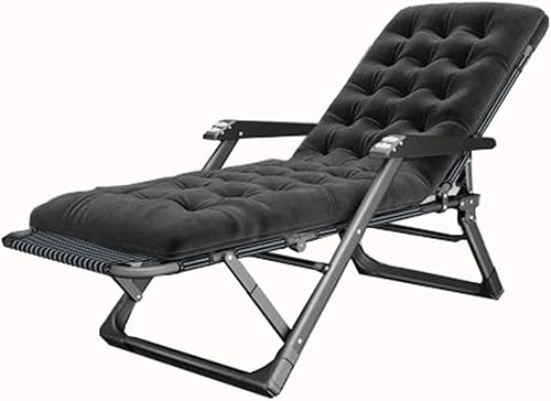 DZYHFCO DUANZEYUQA Outdoor-Loungesessel, Sonnenliegen, Schwerkraft-Stühle, verstellbar, gepolstert, weich und (B Schwarz) von DZYHFCO