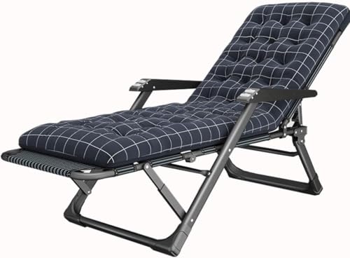 DZYHFCO DUANZEYUQA Outdoor-Loungesessel, Sonnenliegen, Schwerkraft-Stühle, verstellbar, gepolstert, weich und (blau) von DZYHFCO