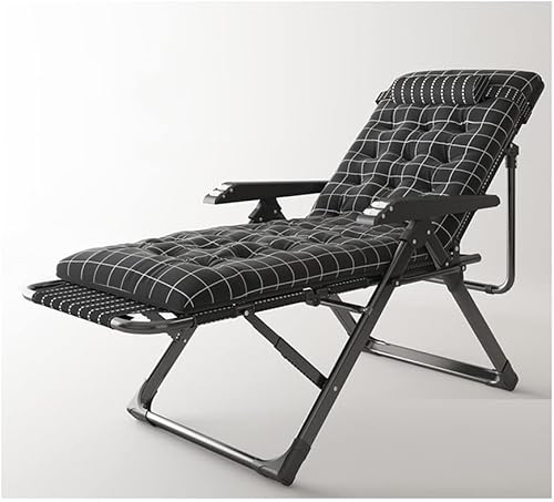 DZYHFCO DUANZEYUQA Schwerkraft-Rasenstuhl, Loungesessel, verstellbare Liege mit Kissen und Massagearmlehne, Outdoor-Campingbett für (A+Kissen C) von DZYHFCO