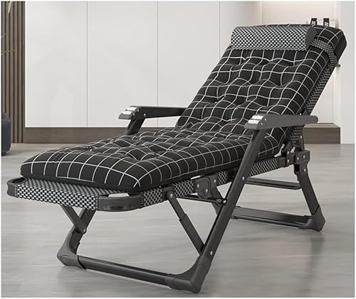 DZYHFCO DUANZEYUQA Schwerkraftstuhl, zusammenklappbar, tragbar, Liegestuhl, Terrasse, Liegestuhl, Lounge, Chaisea, verstellbar, mit Kopfstütze (A+Kissen a) von DZYHFCO