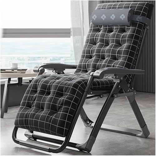 DZYHFCO DUANZEYUQA Terrassen-Schwerkraft-Stuhl, Outdoor-Liege, zusammenklappbar, Liegestuhl, verstellbar, mit abnehmbarem Kissen (A+Kissen B) von DZYHFCO