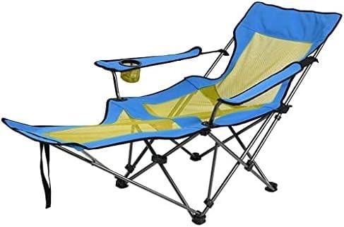 DZYHFCO DUANZEYUQA Tragbarer Campingstuhl mit verstellbarem Pedalnetz, Getränkehalter und robuster Unterstützung, kann sitzen und von DZYHFCO