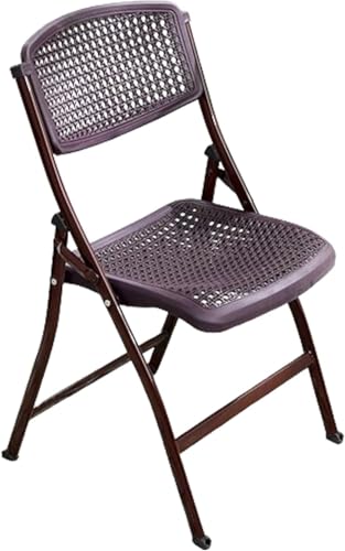 DZYHFCO DUANZEYUQA Tragbarer Kunststoff-Klappstuhl mit ergonomischem Design, leicht und kompakt, Braun, 1 Stück von DZYHFCO