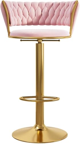 DZYHFCO Drehbarer Barhocker, 1 Stück, für Kücheninsel, moderner Samt, Thekenhöhe, Hocker mit goldener Basis, Rosa DZYHFCO Drehbarer Barhocker, 1 Stück, für Kücheninsel, moderner Samt, Thekenhöhe, Hocker mit goldener Basis, Rosa von DZYHFCO