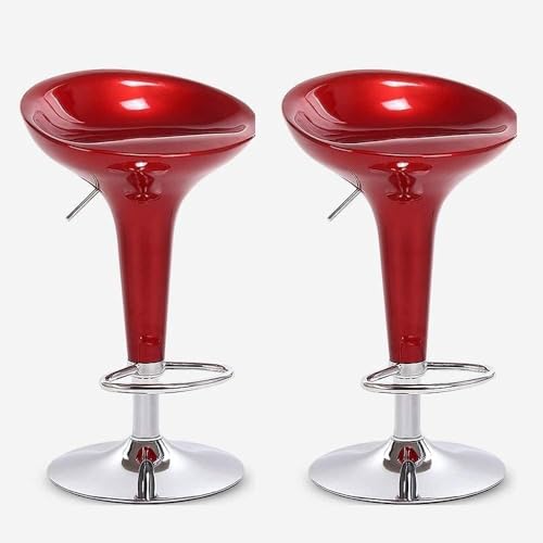 DZYHFCO Drehbarer Thekenhocker, 2er-Set, Küchenhöhe, Barhocker mit Fußstütze, elegantes Design für Kneipe und Küche (Rot 3, L) von DZYHFCO