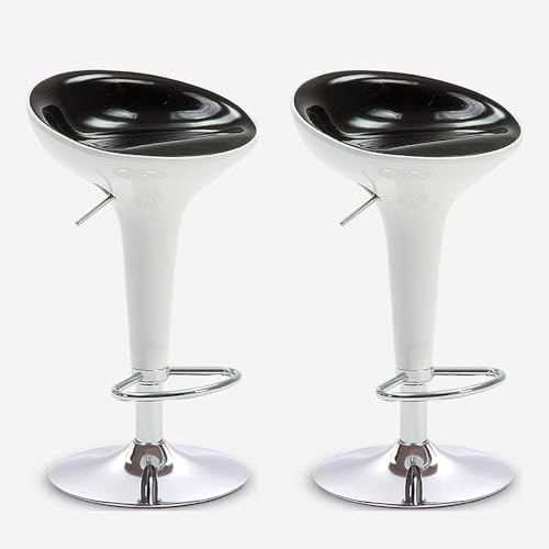 DZYHFCO Drehbarer Thekenhocker, 2er-Set, Küchenhöhe, Barhocker mit Fußstütze, elegantes Design für Kneipe und Küche (Schwarz 2, S) von DZYHFCO