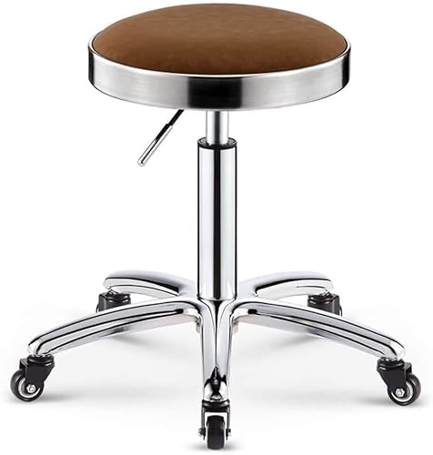 DZYHFCO Gestell Edelstahl Hocker Kasse Registrierkasse Drehstuhl Nordic Bar Lift Home Chair Modern Minimalistisch Hoch (Braun) von DZYHFCO