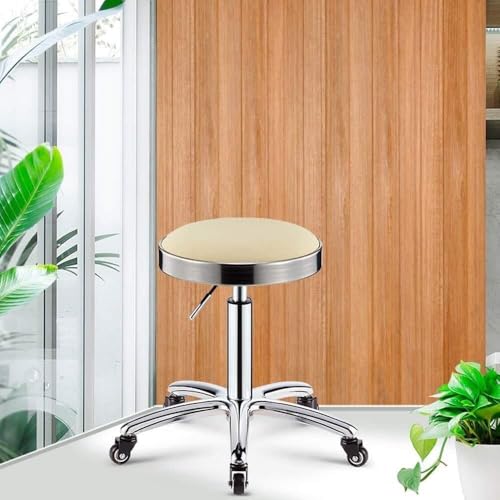 DZYHFCO Gestell Edelstahl Hocker Kasse Registrierkasse Drehstuhl Nordic Bar Lift Home Chair Modern Minimalistisch Hoch (Weiß) von DZYHFCO