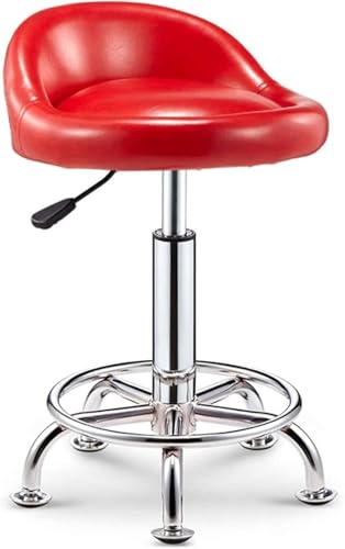 DZYHFCO Hocker mit Rollen, Hocker mit Rollen, robust, hydraulisch, für Geschäft, Gitarre, Labor, Tattoo, Werkbank (rot) von DZYHFCO