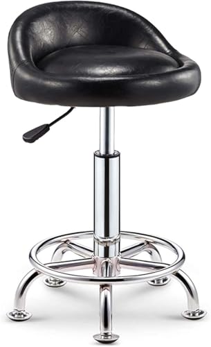DZYHFCO Hocker mit Rollen, Hocker mit Rollen, robust, hydraulisch, für Geschäft, Gitarre, Labor, Tattoo, Werkbank (schwarz) von DZYHFCO