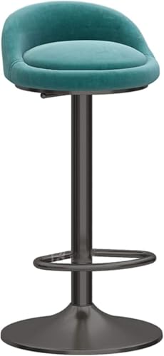 DZYHFCO Industrielle Barhocker, verstellbare Thekenhöhe, Stühle mit Rückenlehne und Fußstütze, modernes Design, Samt-Sitzfläche (D,Hubhöhe 65–80 cm) von DZYHFCO