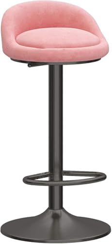 DZYHFCO Industrielle Barhocker, verstellbare Thekenhöhe, Stühle mit Rückenlehne und Fußstütze, modernes Design, Samtsitz (B, Hebebühne 65–80 cm) von DZYHFCO