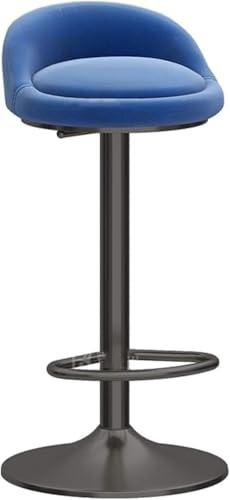 DZYHFCO Industrielle Barhocker, verstellbare Thekenhöhe, Stühle mit Rückenlehne und Fußstütze, modernes Design, Samtsitz (F,Hebebühne 65–80 cm) von DZYHFCO