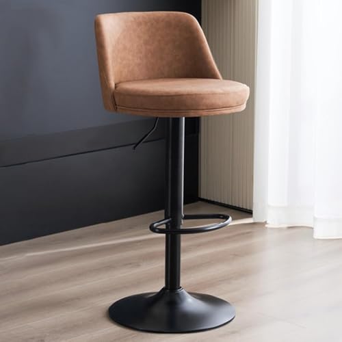 DZYHFCO Kitchen Island Barhocker, grau, aus PU-Leder, Thekenhöhe mit Rückenlehne, höhenverstellbarer Drehstuhl, Braun DZYHFCO Kitchen Island Barhocker, grau, aus PU-Leder, Thekenhöhe mit Rückenlehne, höhenverstellbarer Drehstuhl, Braun von DZYHFCO