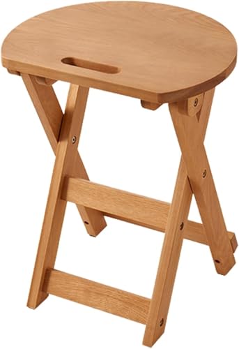 DZYHFCO Klappbarer Barhocker aus Holz, 45,7 cm / 61 cm, zusammenklappbar, hoher Hocker mit Fußstütze, für Erwachsene (Natur, 45 cm) von DZYHFCO