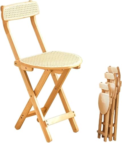 DZYHFCO Klappbarer Hocker mit Rattan-Sitz, tragbarer Klappstuhl mit Bambusrahmen, 47 cm DZYHFCO Klappbarer Hocker mit Rattan-Sitz, tragbarer Klappstuhl mit Bambusrahmen, 47 cm von DZYHFCO