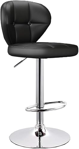 DZYHFCO Leder-Barhocker, Schwarz, 1 Stück, moderne Drehstuhl, Thekenhöhe, Leder, Metall, gepolsterte Inselstühle (/schwarz) von DZYHFCO