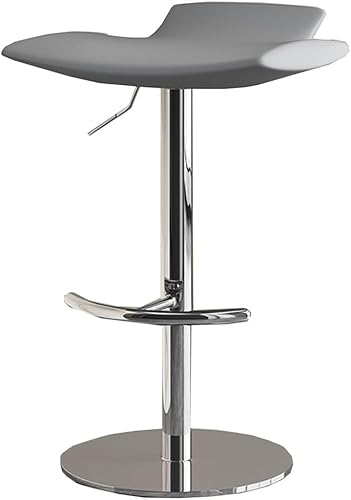 DZYHFCO Leder-Barhocker mit Fußstütze, Drehstuhl, Thekenhöhe, Frühstück, Kücheninsel für Restaurant, (grau) von DZYHFCO