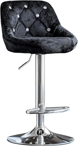 DZYHFCO Luxuriöser Barhocker aus Samt, verstellbare Thekenhöhe, Stuhl mit Rückenlehne und Fußstütze für Zuhause, Schwarz DZYHFCO Luxuriöser Barhocker aus Samt, verstellbare Thekenhöhe, Stuhl mit Rückenlehne und Fußstütze für Zuhause, Schwarz von DZYHFCO