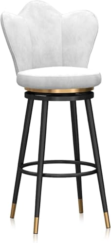 DZYHFCO Moderne Barhocker mit Thekenhöhe, gepolstert, hoher Stuhl für Esszimmer, Küche (weiß, 75 cm, schwarzes Bein) von DZYHFCO