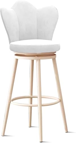 DZYHFCO Moderne Barhocker mit Thekenhöhe, gepolstert, hoher Stuhl für Esszimmer, Küche (weiß, 75 cm, weißes Bein) von DZYHFCO