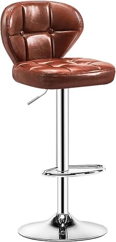 DZYHFCO Moderner Barhocker, höhenverstellbar, mit Rückenlehne, PU-Leder, Stühle, für Zuhause/Pub/Esszimmer, Schwarz/Braun (6383 cm) von DZYHFCO