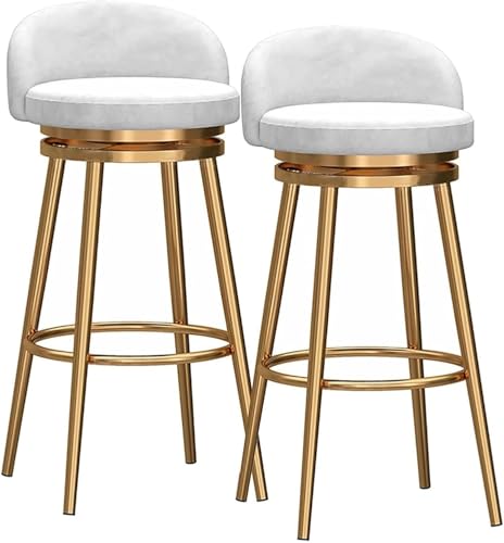 DZYHFCO Moderner Barhocker aus Samt, drehbar, 2er-Set, Hochstuhl mit Rückenlehne und Fußstütze für Küchentheke, 65 cm DZYHFCO Moderner Barhocker aus Samt, drehbar, 2er-Set, Hochstuhl mit Rückenlehne und Fußstütze für Küchentheke, 65 cm von DZYHFCO