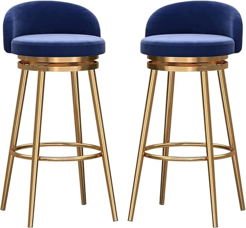 DZYHFCO Moderner Barhocker aus Samt, drehbar, 2er-Set, Hochstuhl mit Rückenlehne und Fußstütze für Küchentheke, 65 cm DZYHFCO Moderner Barhocker aus Samt, drehbar, 2er-Set, Hochstuhl mit Rückenlehne und Fußstütze für Küchentheke, 65 cm von DZYHFCO