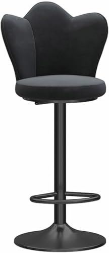 DZYHFCO Nordic Barstuhl aus Samt, um 360° drehbar, höhenverstellbar, Hocker für Kücheninsel und Frühstückstheke (Schwarz, 45) von DZYHFCO