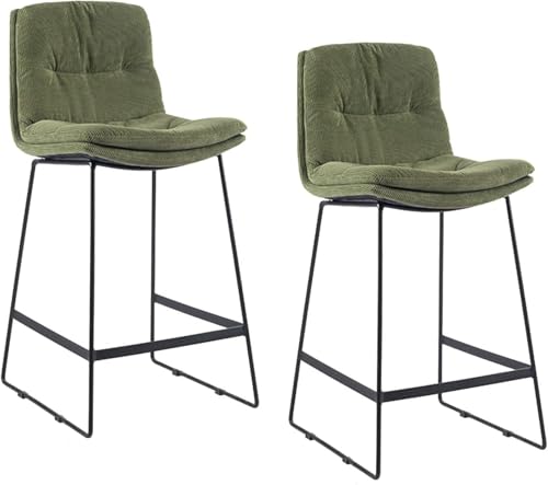 DZYHFCO Premium Barhocker mit Thekenhöhe, 2er-Set, Cord-Rückenlehne und gepolsterter Sitz, stilvolles schwarzes Metall DZYHFCO Premium Barhocker mit Thekenhöhe, 2er-Set, Cord-Rückenlehne und gepolsterter Sitz, stilvolles schwarzes Metall von DZYHFCO