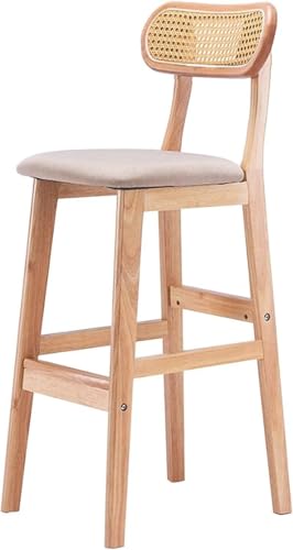 DZYHFCO Rattan-Frühstücks-Barhocker-Set aus Holz, Küchenstühle mit weichem Leinen-Kissen DZYHFCO Rattan-Frühstücks-Barhocker-Set aus Holz, Küchenstühle mit weichem Leinen-Kissen von DZYHFCO
