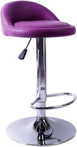 DZYHFCO Roedax Barhocker, Thekenhöhe, Leder, verstellbarer Drehstuhl, Theke, hoch, entspannend, Esszimmer (lila) von DZYHFCO